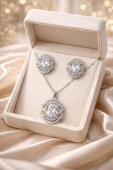 Zircon Locket Set-166 (Silver)