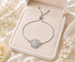 Adjustable Bracelet-262 (Silver/White)