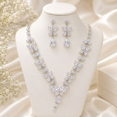 Premium Zircon Necklace-17 (Silver)
