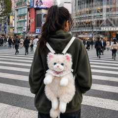 Realistic Cat Bagpack (Off White)