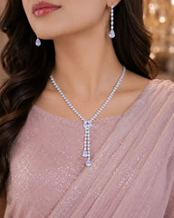 Premium Zircon Necklace-20 (Silver)