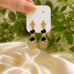 Zircon Earring-226 (Black)