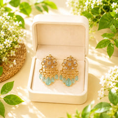 Zircon Earring-227 (Mint green)