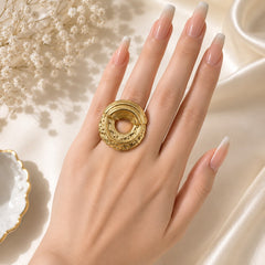 Stainless Steel Ring-218 (Golden)