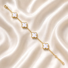 Clover Charm Bracelet (Golden/White)