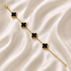 Clover Charm Bracelet (Golden/Black)