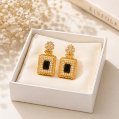 Zircon Earring-228 (Black)