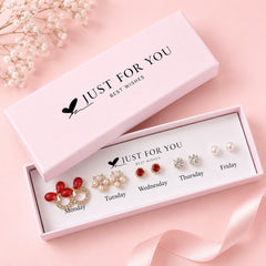 Gift Box Studs - 01 (Golden/Red)