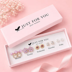 Gift Box Studs - 03 (Golden/Purple)