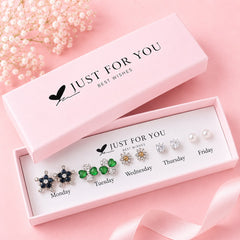 Gift Box Studs - 14 (Silver/Black)