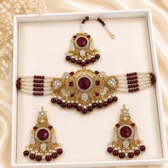 Turkish Choker Set-08 (Maroon)