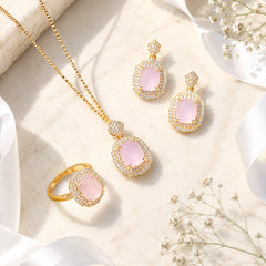 Zircon Locket Set-171 (Pink)