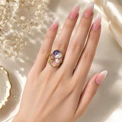 Stainless Steel Risen Ring-223 (Golden)