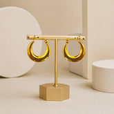 Stainless Steel Hoop Earring-14 (Golden)