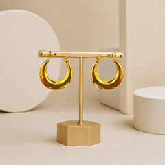 Stainless Steel Hoop Earring-14 (Golden)