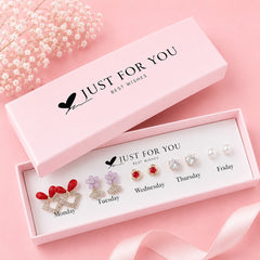 Gift Box Studs -16 (Silver/Red)
