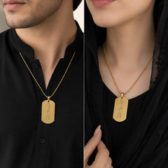 Labbaik Ya Hussain Locket for Boys & Girls (Golden)