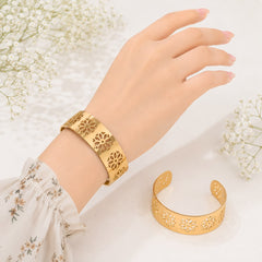 Gold Adjustable Kara Bracelet-33 (Golden)