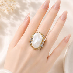 Baroque Pearl Ring-02 (Golden)