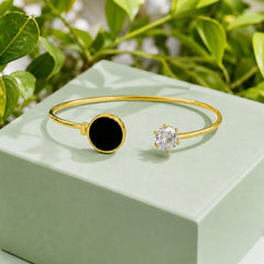 Adjustable Kara Bracelet-37 (Golden/Black)
