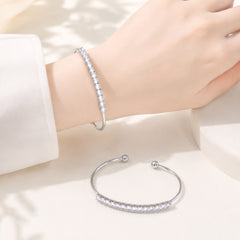 Adjustable Kara Bracelet-41 (Silver)