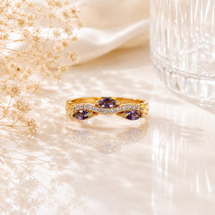 Zircon Ring-431 (Golden/Purple)