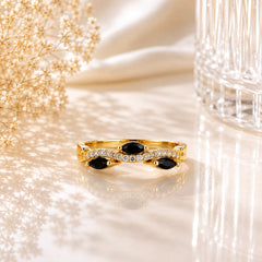 Zircon Ring-431 (Golden/Black)