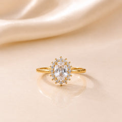 Zircon Ring-433 (Golden/White)