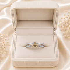 Zircon Ring-428 (Silver/Golden)