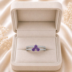 Zircon Ring-428 (Silver/Purple)