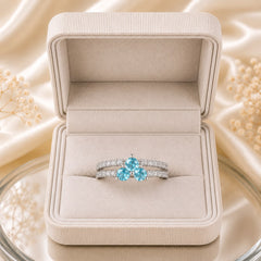 Zircon Ring-428 (Silver/Blue)