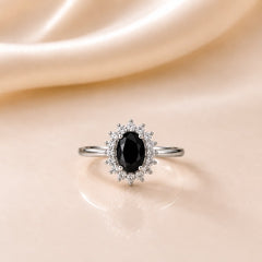 Zircon Ring-433 (Silver/Black)