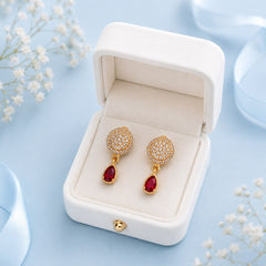 Zircon Earring-247 (Maroon)