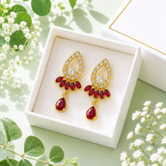 Zircon Earring-248 (Maroon)