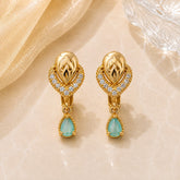 Zircon Hoop Earring-239 (Mint Green)