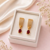 Zircon Earring-246 (Maroon)