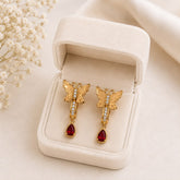 Zircon Hoop Earring-238 (Maroon)