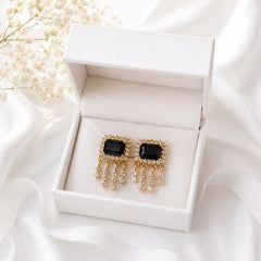 Zircon Earring-240 (Black)
