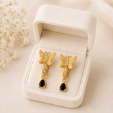 Zircon Hoop Earring-238 (Black)