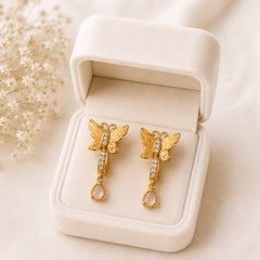 Zircon Hoop Earring-238 (Golden)