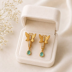Zircon Hoop Earring-238 (Mint Green)