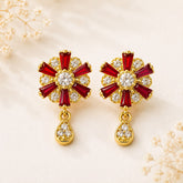 Zircon Earring-238 (Maroon)
