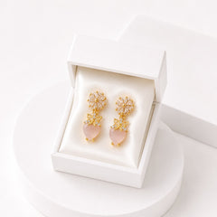 Zircon Earring-252 (Light Pink)