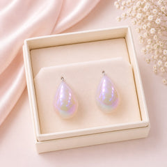 Iridescent Statement Studs-12 (Off White)