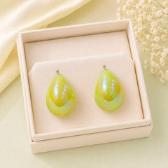 Iridescent Statement Studs-05 (Yellow)