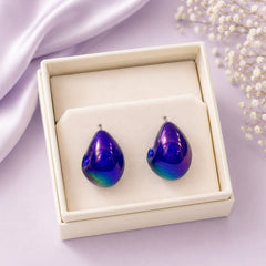 Iridescent Statement Studs-03 (Blue)