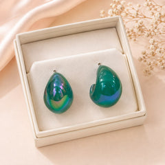 Iridescent Statement Studs-02 (Green)