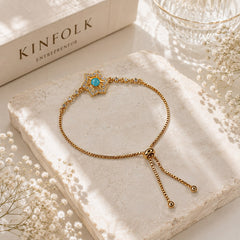 Adjustable Bracelet-286 (Golden/Mint Green)