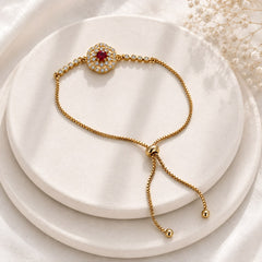 Adjustable Bracelet-289 (Golden/Maroon)