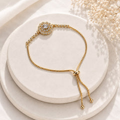 Adjustable Bracelet-289 (Golden/White)
